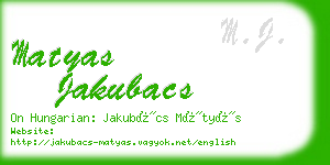 matyas jakubacs business card